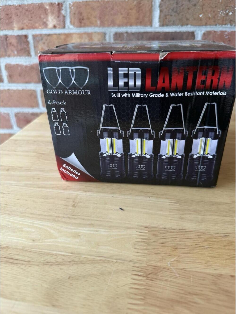Gold Armour 4 Pack Portable LED Camping Lantern Flashlight with Magnetic Base -